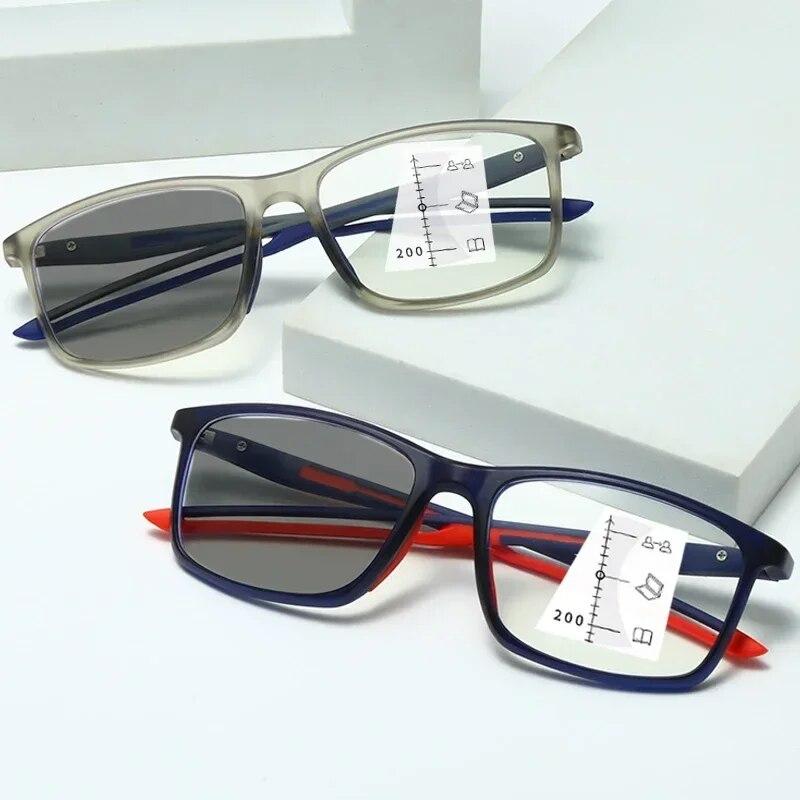 Kvinner Menn Sport Fotokromatiske multifokale briller Fargeskiftende nær fjernt Lesebriller Unisex Presbyopia Eyewear Solbriller