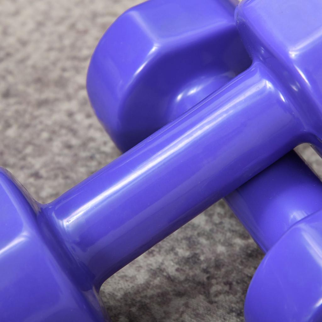 Dumbbells, Set of 8 Hexagonal, 20 kg, 4 Pairs 1-4 kg, Neoprene, Multicolor