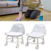 Low Rolling Stool with Wheels Back Support Small Acrylic Short Silent Mini Roller Seat