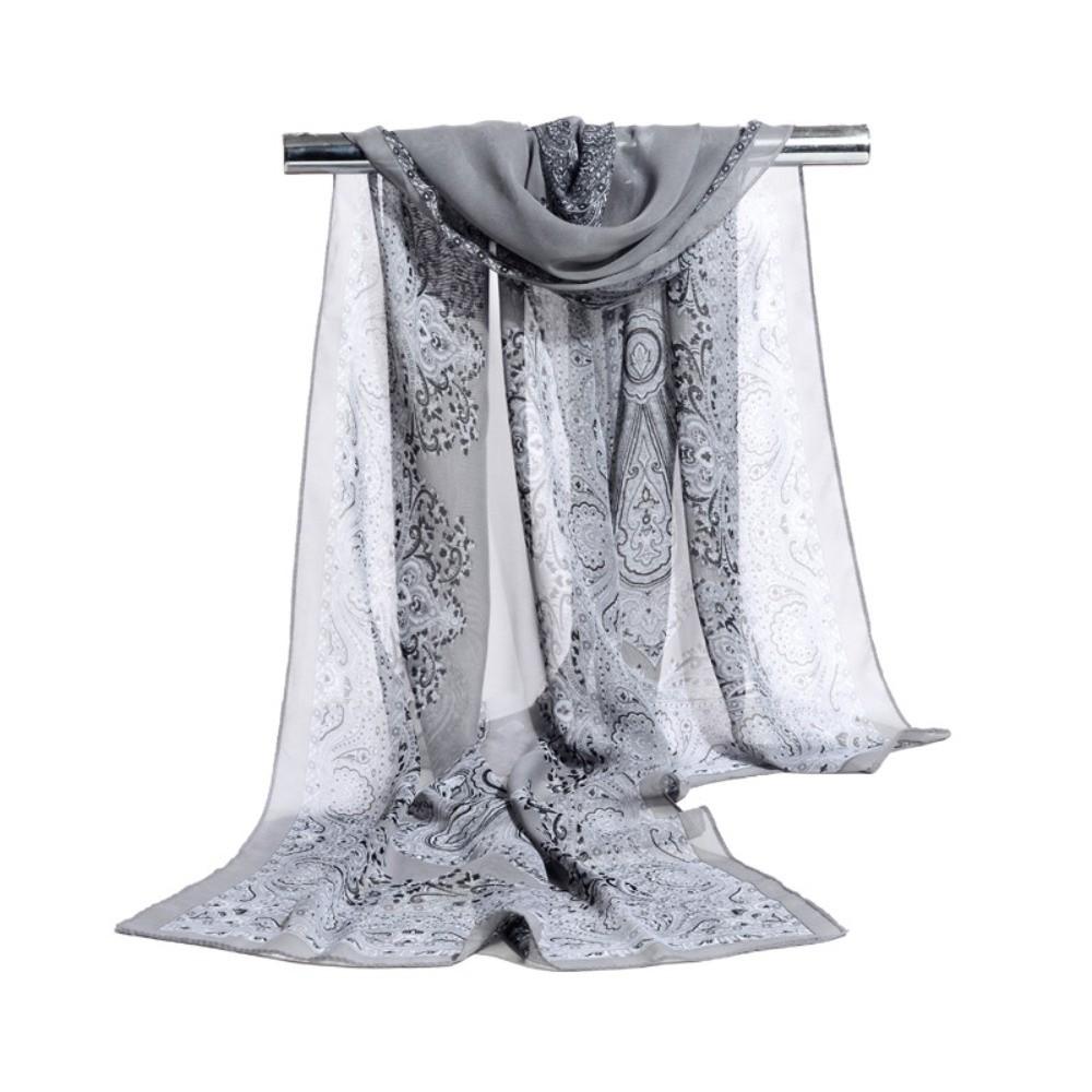 160*50cm Long Wrap Shawl Sunscreen Beach Gauze Scarf Elegant Chiffon Scarf for Women
