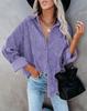Damer Casual Manchestervårdblus Randig Damer Skjortjacka Vintage Knapp Ficka Lös Mode Blusar Toppar Plus Size