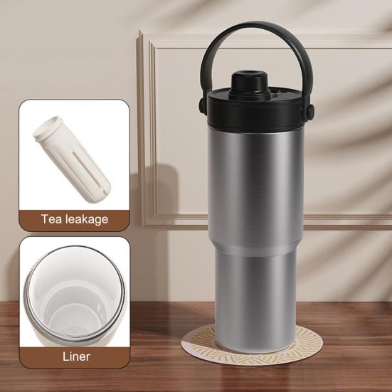 Insulated Vacuum Flask Travel Bottle with Straw Large Capacity BPA Free Food