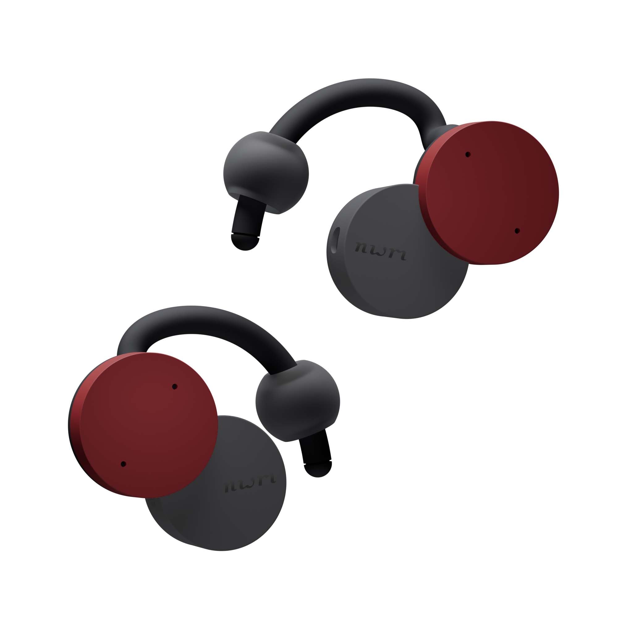 

nwm (Noom) Open-ear completely wireless ear speaker nwm DOTS Earphones that do not block your ears Bluetooth 5.3 NTT sonority Burgundy Red