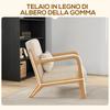 Velvet armchair with wooden frame. S-shaped spring padding and cushion. 61x78x76cm. Beige