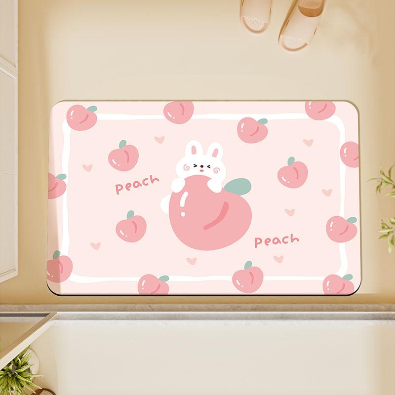 Home Bathroom Floor Mat, Anti Slip Door Mat, Anti Slip Foot Mat, Bathroom Door Quick Drying Absorbent Pad