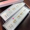 Heart-Shaped Flower & Butterfly Stud Earrings Ear Cuff - Cute Women's Jewelry