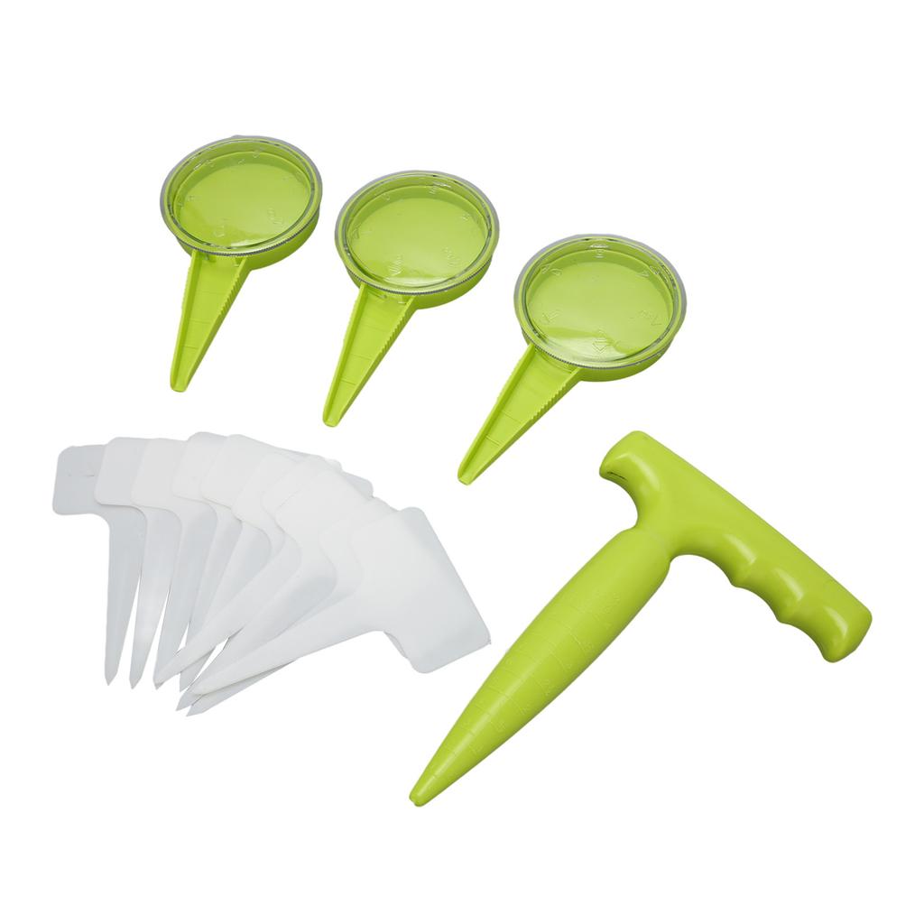 Seed Dispenser Adjustable 5 Dial Settings Handheld Seed Planter Tool Set for Garden Fluorescent Green