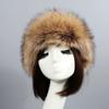 Women's Hat Faux Fox Fur Headband Hat Autumn and Winter Warm Headband Hat Plush Open Top Hat