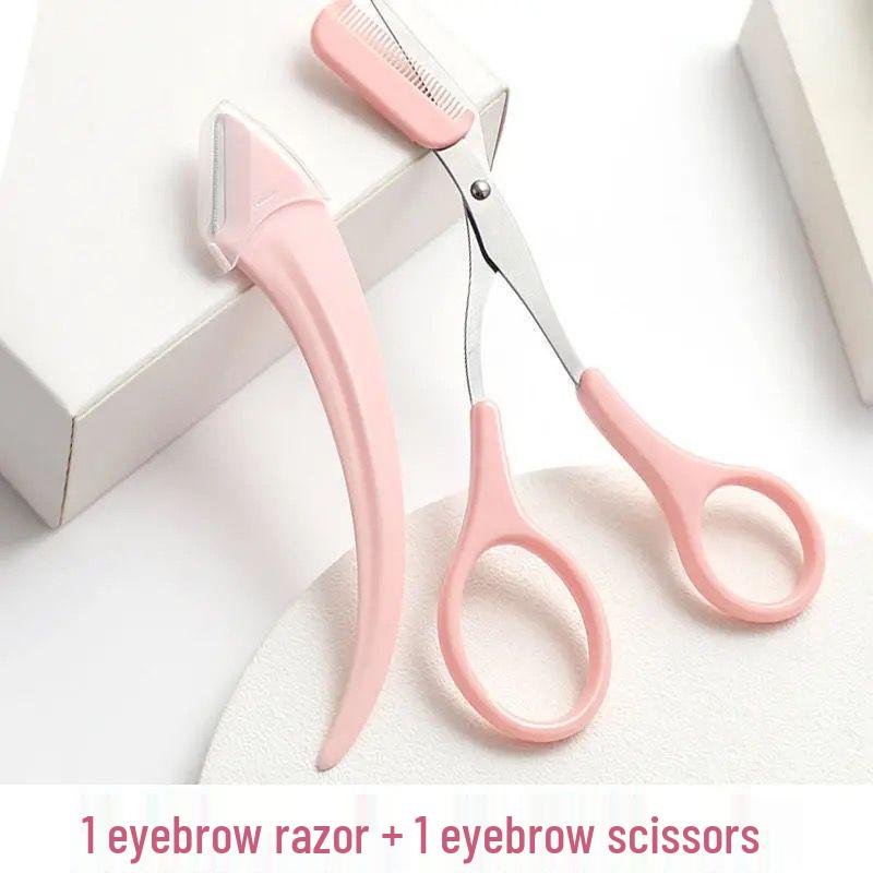 Crescent Moon Safety Eyebrow Trimmer with Comb