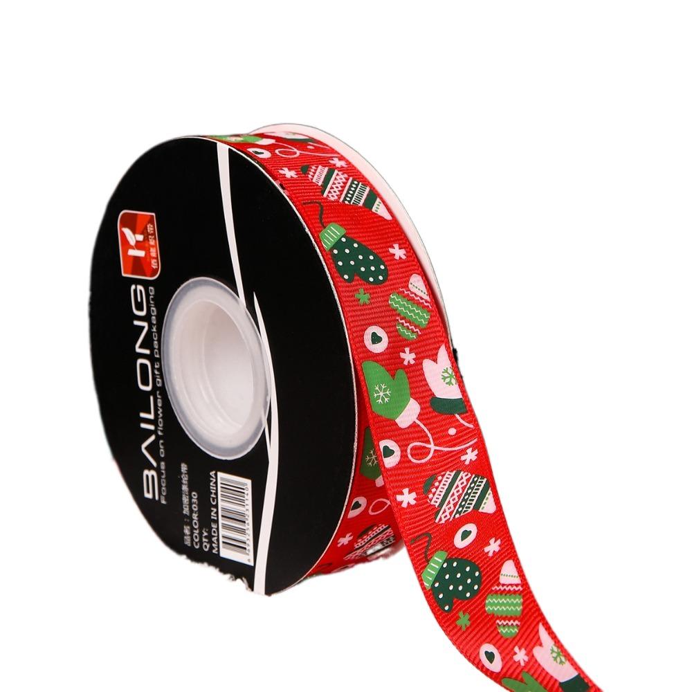 2.5cm Christmas Flower Packaging Gift Ribbon Bouquet Gold Hot Stamping Ribbon Ribbon Floral Packaging Material