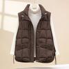 Down Cotton Vest Women's Autumn and Winter New Korean Style Loose Cotton Waistcoat Solid Color Vest Jacket