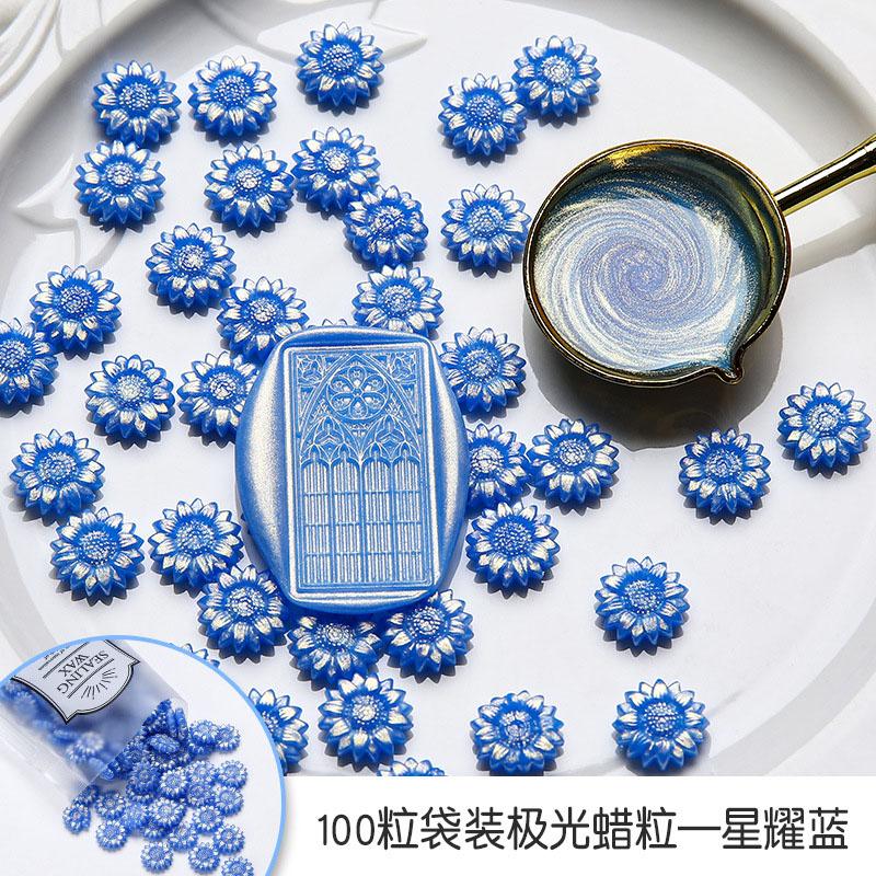 100Pcs/bag Sunflower Enamel Wax Particles Translucent Color DIY Invitation Envelope Seal Full Set of Wax Making Materials