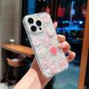 Cute 3D Laser Pink Butterfly Love Heart Pearl Case for iPhone 15 14 13 12 Pro Max 11 Glitter Clear Epoxy Shockproof Bumper Cover