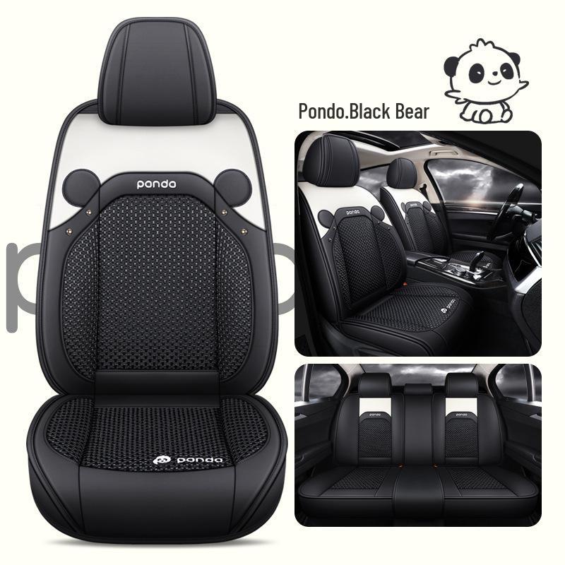 2022 New Cartoon Leather Ice Silk Car Seat Cushion Set, Four Seasons