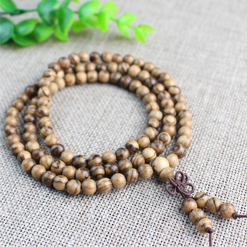 Vietnam Agarwood Bracelet: White Sand Prayer Beads - Unisex Jewelry with Natural Texture, Perfect for Couples