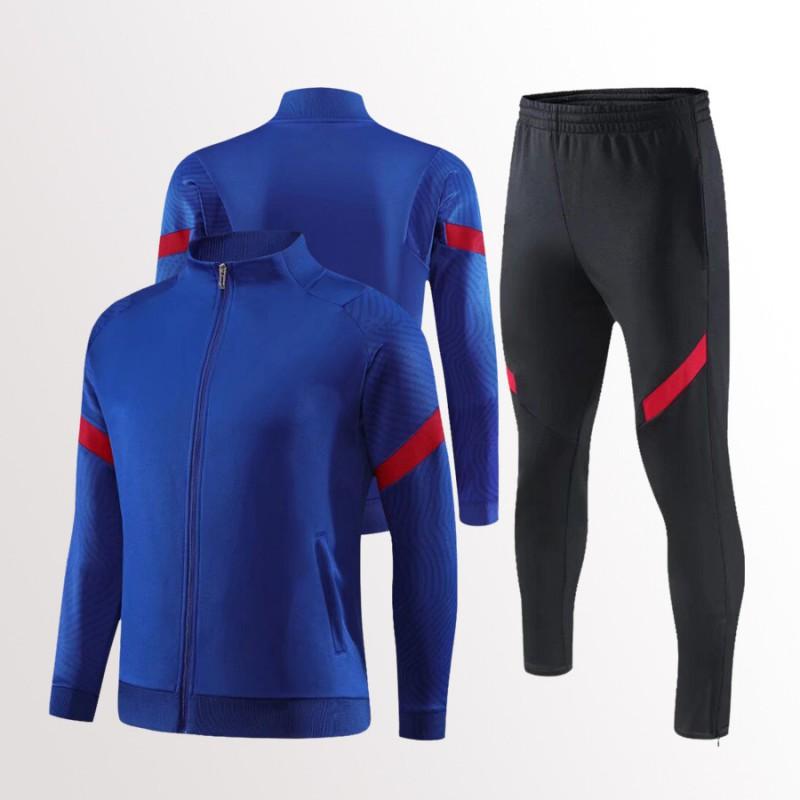 Mens Womens Soccer Training Kit Set Long Sleeve Half-Zip Hoodie Sports Jersey Uniform Breathable Quick-Dry