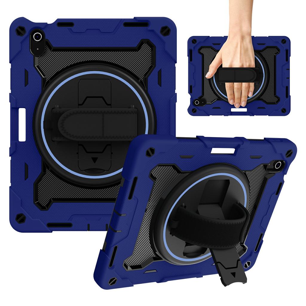 For iPad (2025)/iPad 10.9 (2022) Case Kickstand Hand Strap PC + Silicone Tablet Cover