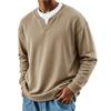 Men's Fashion Solid Color Round Neck Long Sleeve Casual Fashion Versatile Long Sleeve Loose T-shirt Top