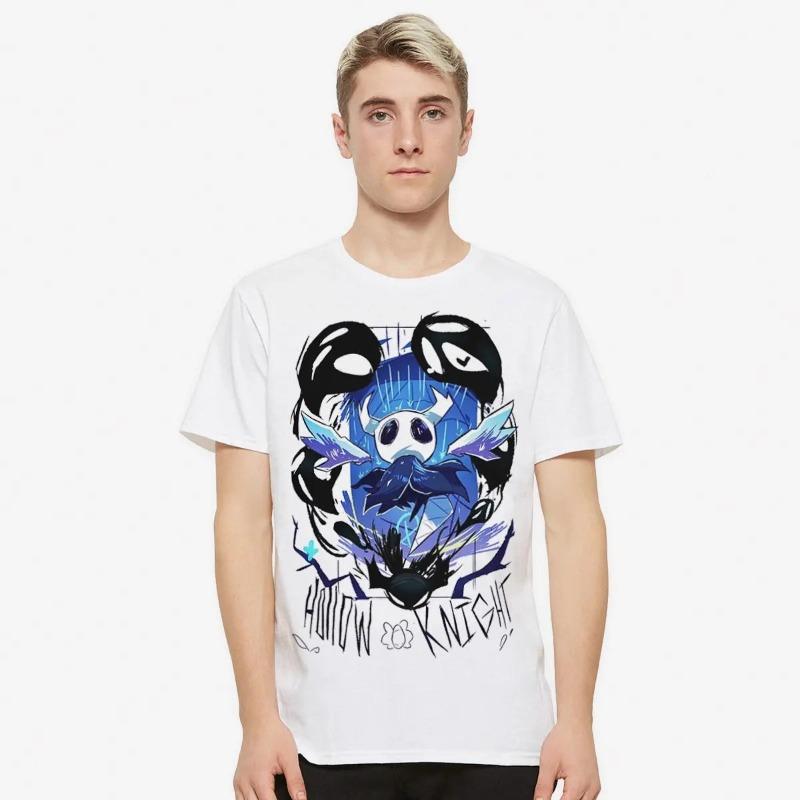 Hollow Knight Art Printed Tshirt Unisexs and Womens Game Style Top SpringSummer Pure Cotton Short Sleeve Unisex Tshirt