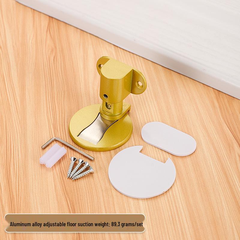 Adjustable Magnetic Aluminum Door Stopper with Anti-Collision Suction Cup