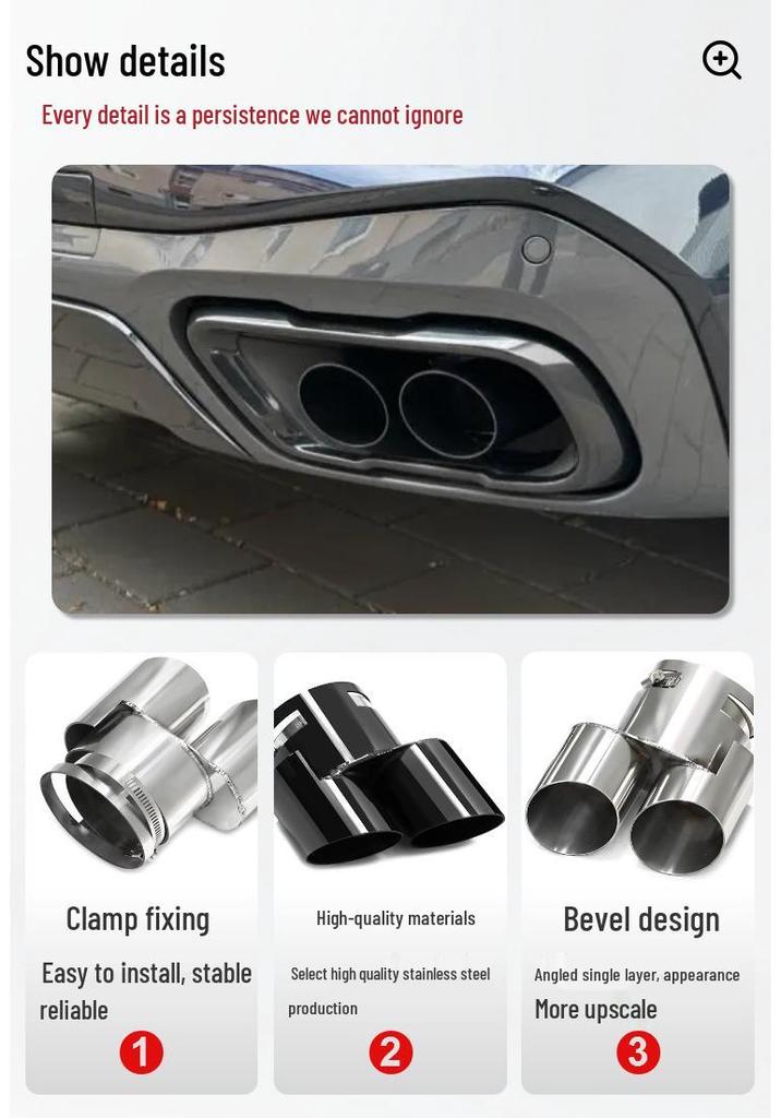 Original Add-on Muffler Tailpipe for BMW X5, X6, X7 G05, G06, G7 - Easy Non-destructive Installation