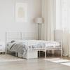 VidaXL Metal Bed Frame with Headboard-Footboard White 140x200cm 355335