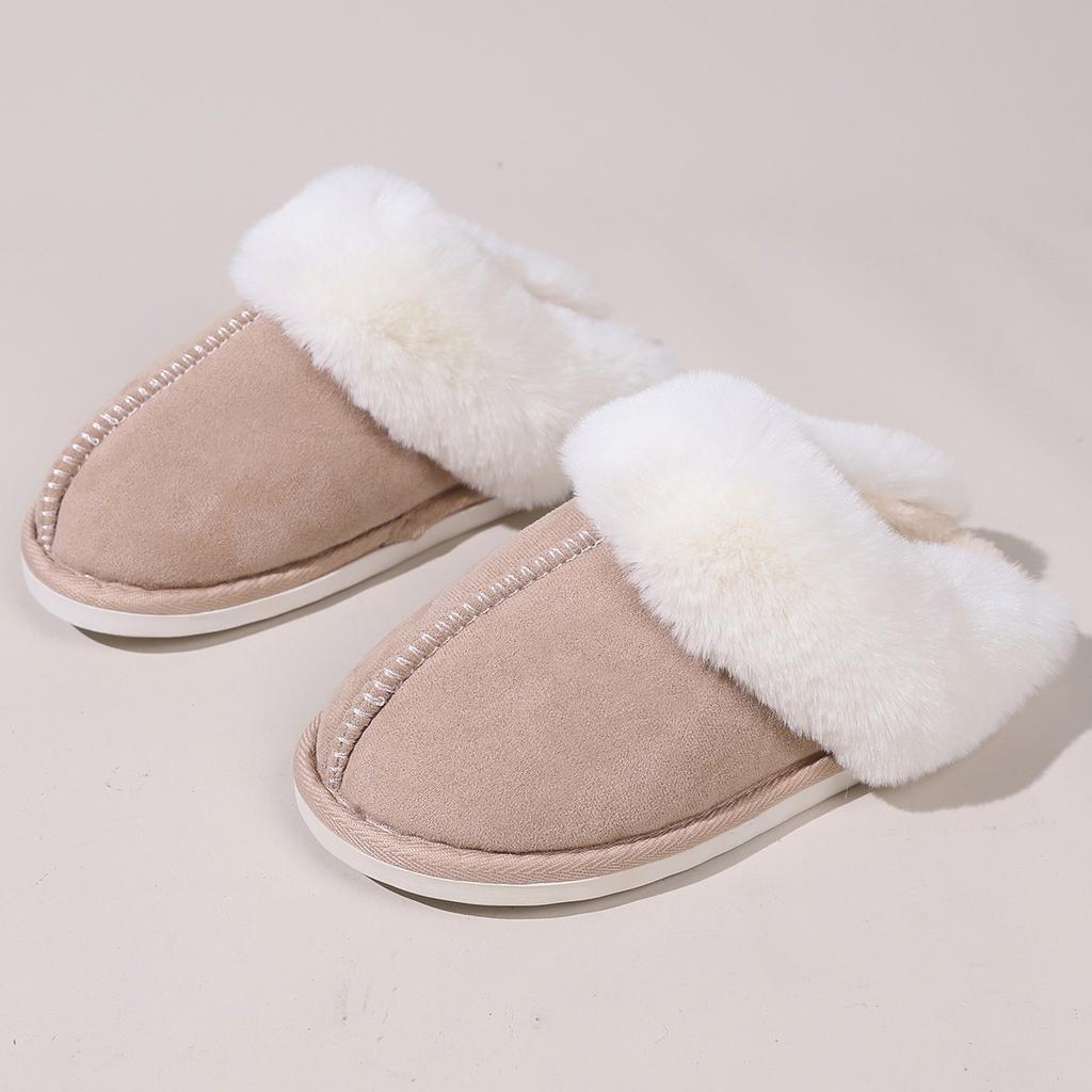 Fashion 2025 Winter Warm Fur Indoor Home Slippers Women Fluffy Comfort Soft Bedroom Slippers for Couples Flat Non Slip House Shoes Woman