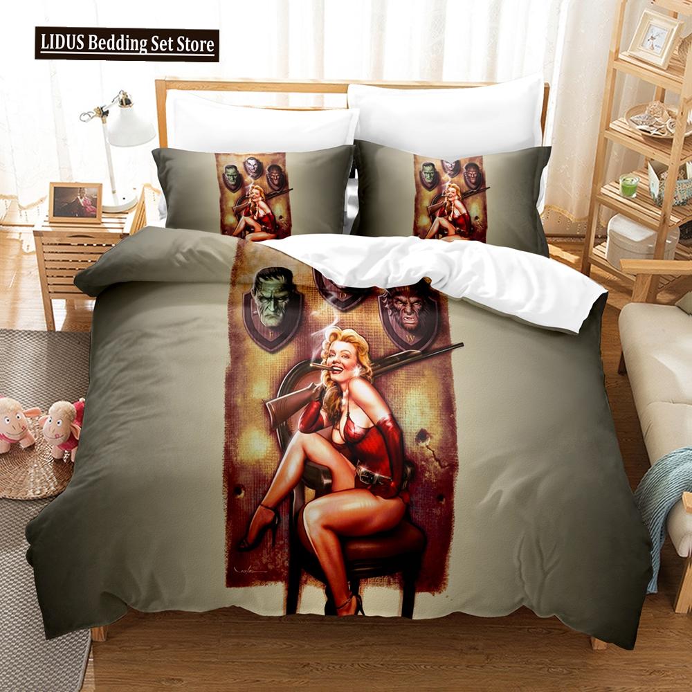 3D Halloween Bedding Sets Duvet Cover Set With Pillowcase Twin Full Queen King Bedclothes Bed Linen 200x200