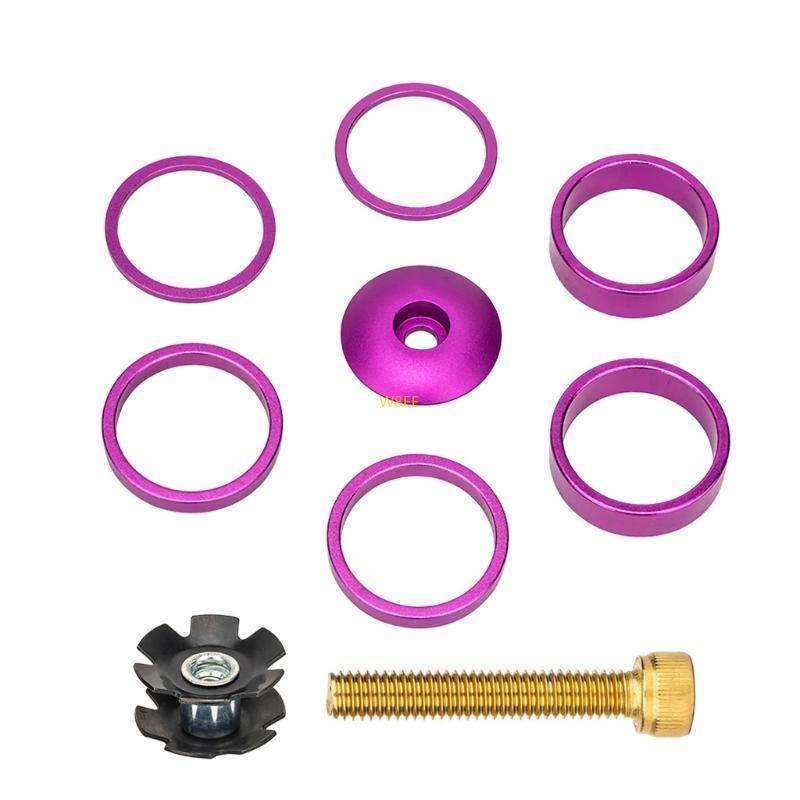 Bicycles Front Fork Stem Spacers Kits with Headset Star Nut Bike Headset Spacer