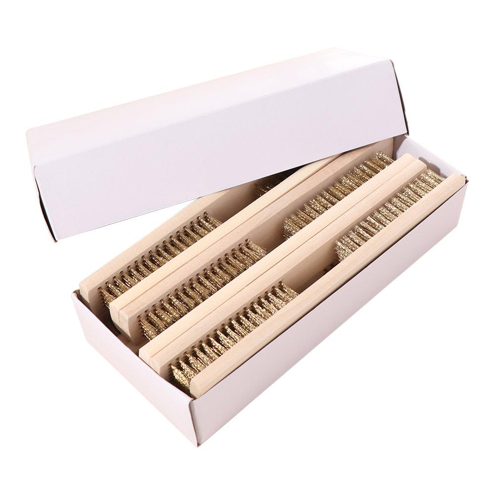 12pcs Copper Wire Wire Cleaning Brush Ergonomic Design Heavy-Duty Brush Set  Industrial Use