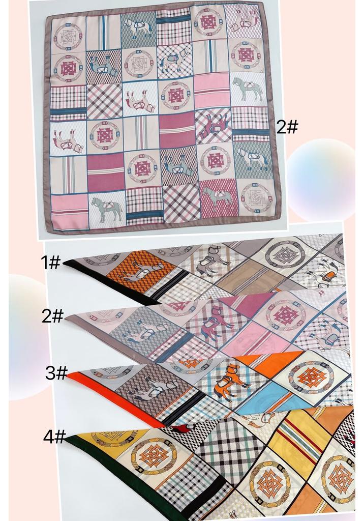 European and American silk scarves retro-printed paisley pattern 71 square scarf bag head versatile scarf