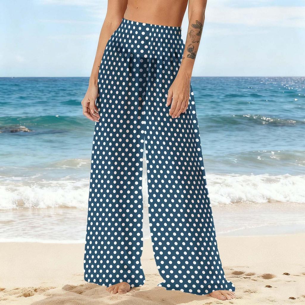 Women's Summer Covering Pants See-Through Mesh Pants Trunks Swimwear Covering Pants Bohemian Beachwear