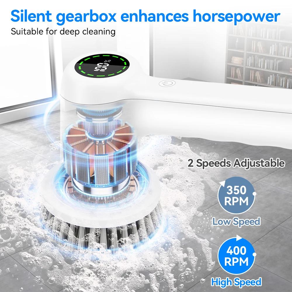 Elektrische Reinigungsbürste 5 in 1 Elektrischer Spin-Reinigungsschrubber USB wiederaufladbarer elektrischer Rotationsschrubber Haushaltsgeräte