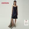 EDITION RED LABEL Lace Trim V-Neck Silk Slip Dress