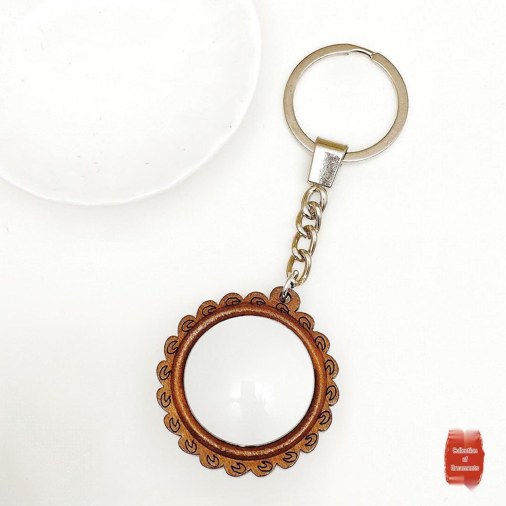 DIY Wooden Lace Base Keyring with Embroidery Kit & Snap Button