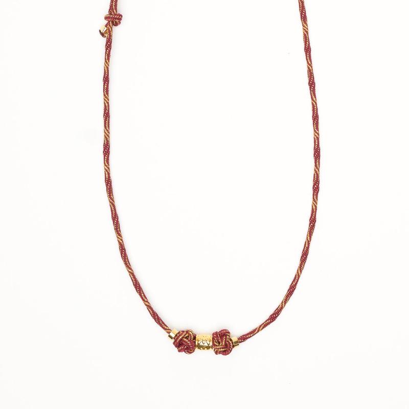 Personalized Valentine'S Day Hamburger Fries Pendant Color Rope Knitted Rope Necklace Electroplating Gold Color Preservation Batch