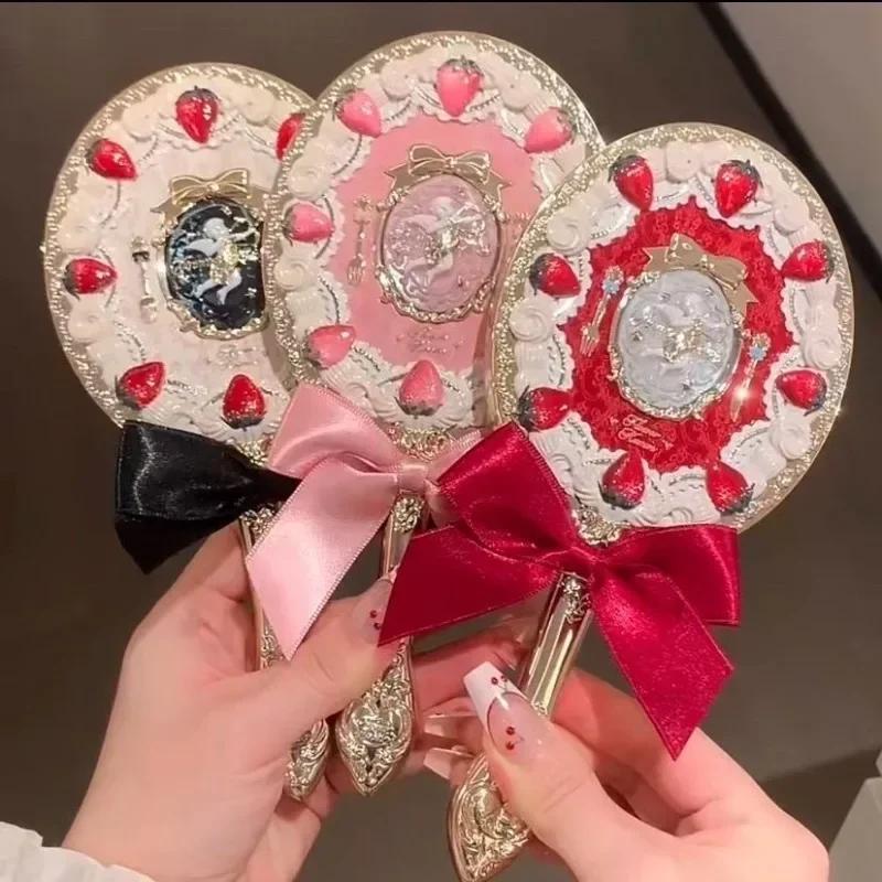 Miroir de poche Fleur Sait Fraise Cupidon Fleur Sait Miroirs de Maquillage Miroir Vintage