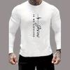 Funny Cross Letter Pattern T Shirt For Men Casual O-neck Long Sleeve T-Shirt Autumn Fashion Loose Cotton Tops Men's Clothes Tees