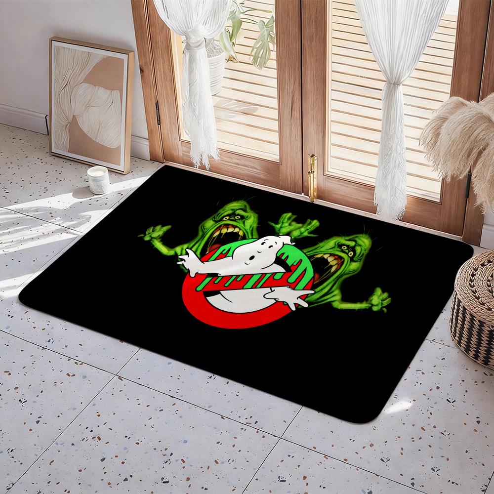 Movie M Ghostbusters Floor Mat Eco Flannel Doormat Non Slip Odorless Indoor Floor Rug Soft Short Plush Home Mat