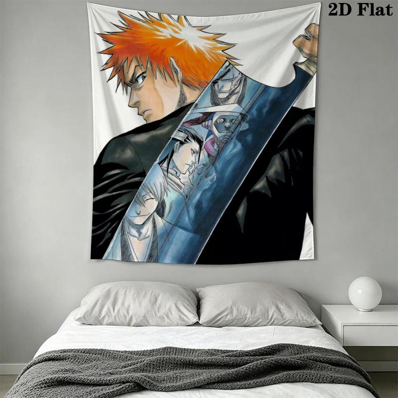 Bleach Wall Tapestry Aesthetic Wall Hanging Printed Fabric Blanket Decorative Tapestries for Bedroom Living Room Home Decor