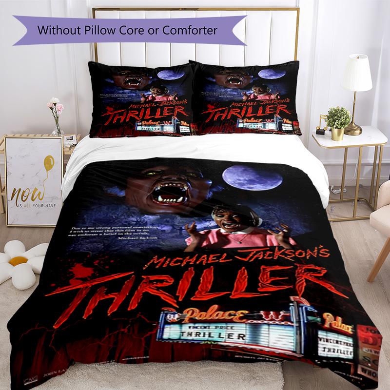 Set Biancheria da Letto Michael Jackson Traspirante Copripiumino con Federe Decorazione per la Casa Regalo di Compleanno