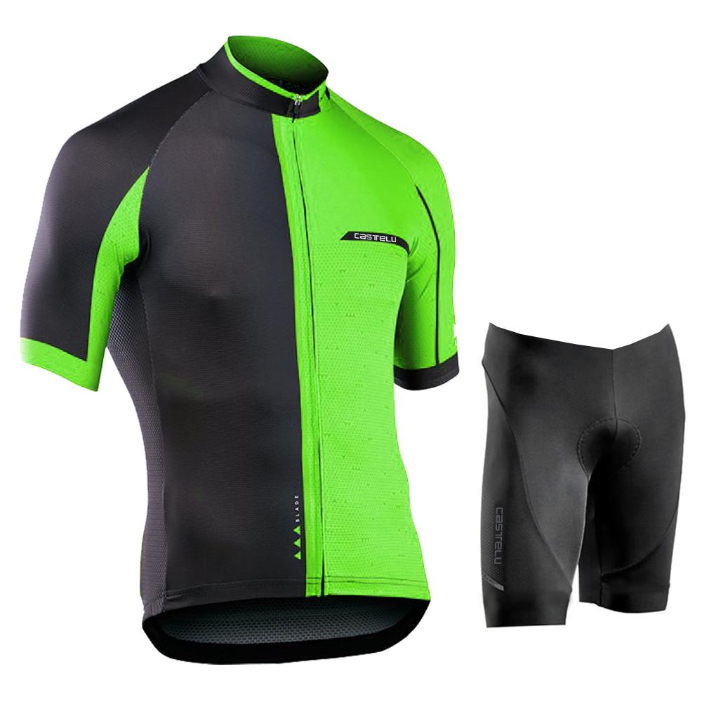 Summer Breathable Cycling Suit Set Bicycle Short-Sleeved Shorts Suits for Men Quick-Drying Road Biking MTB Cycling Clothing with Pockets