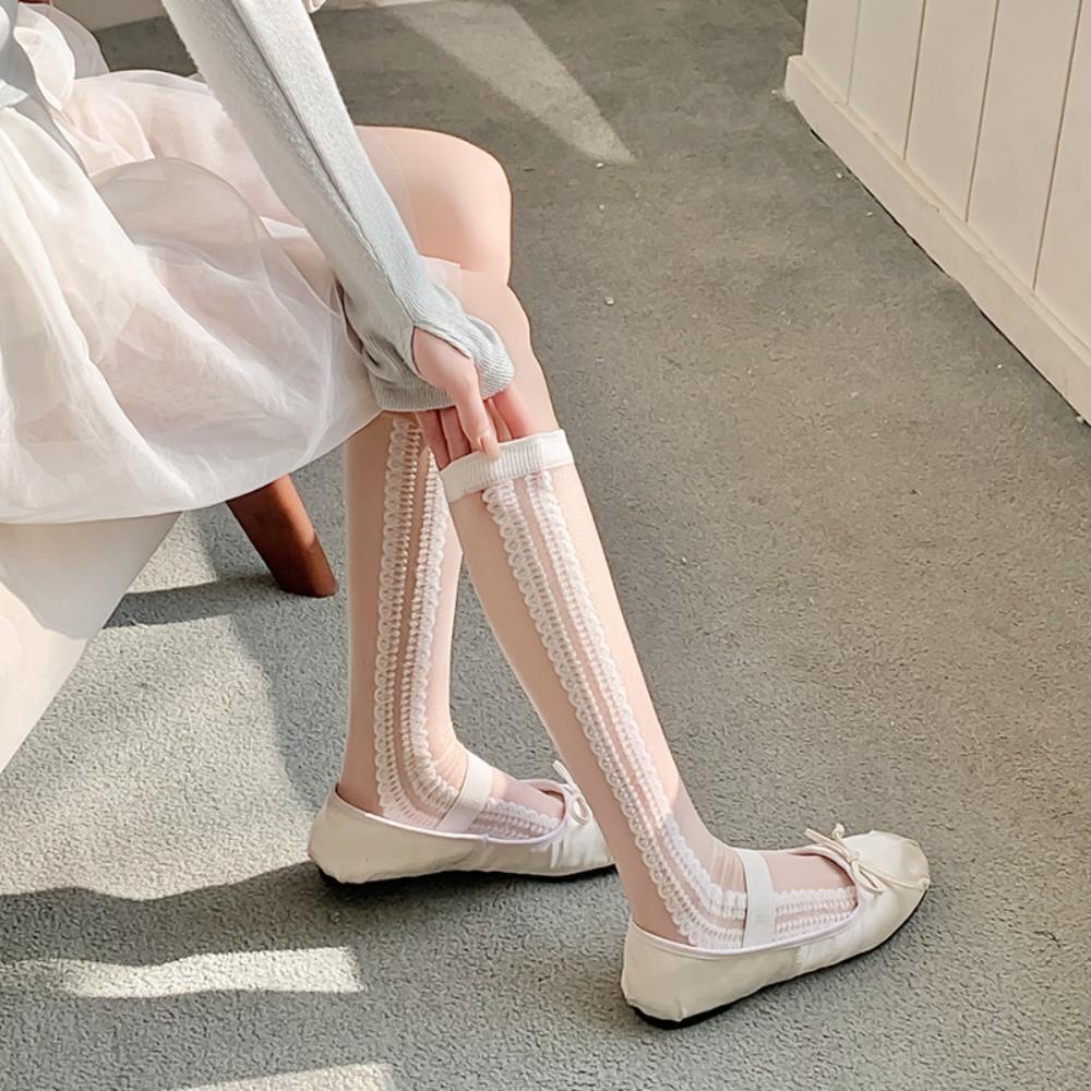 

Love Lace Sexy Socks White Lolita Socks Soft Shopping side lace