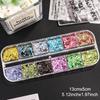 Xiaomi 12 Grids Holographic Glitter Nail Art Sequins Sparkly Irregular Nail Flakes Powder Nail Art Mermaid Makeup Manicure Decorations
