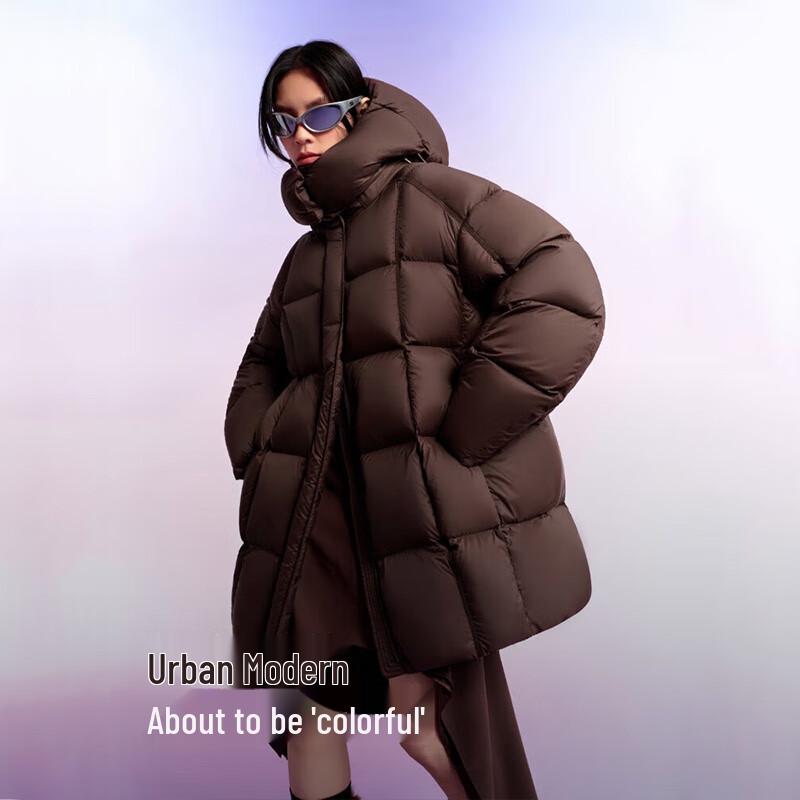 BOSIDENG B250243106 Puffy Hooded Mid-length Down Jacket