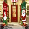 Merry Christmas Door Banner Couple Snowman Santa 1 Pair Polyester 30x180cm Indoor Outdoor Decor