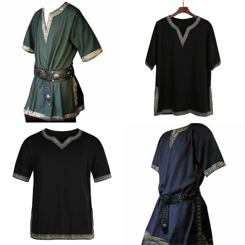 Stylish V-neck Medieval Tunic Top Shirt For Men Perfect For Renaissance Festivals