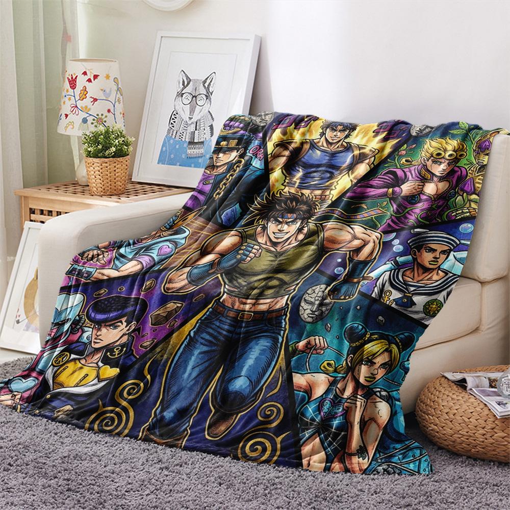 1 Stück Jojo's Bizarre Adventure Gemusterte Flanelldecke Geeignet für Alle Jahreszeiten Für Heimdekoration Wärme Und Komfort Geschenke Weihnachtsgeschenk