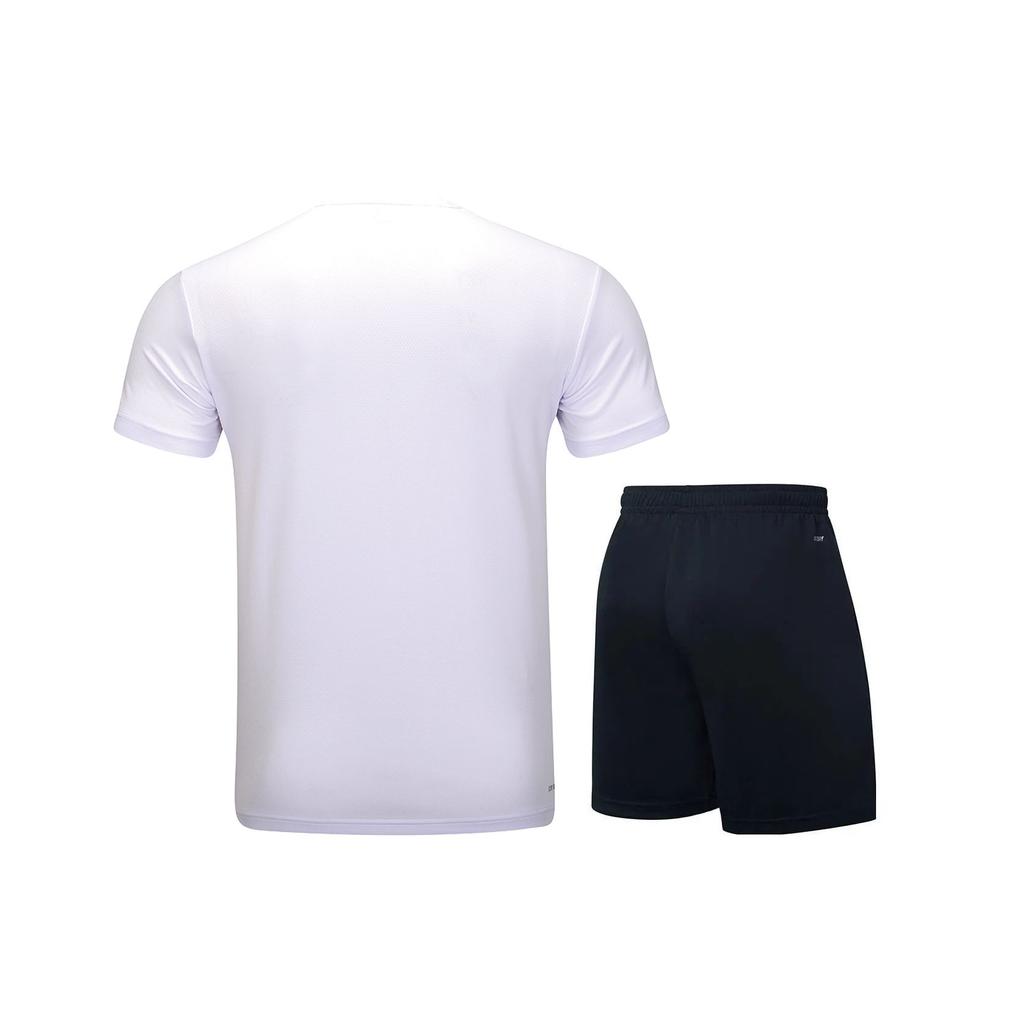 Li-Ning Club Series Quick-Dry Breathable Round Neck Short Sleeve Mid-Waist Elastic Five-Point Shorts Casual Sports Set Men sets AATU031-2