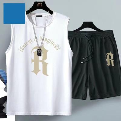 Eisseide Sportanzug Herren Schnelltrocknendes Basketballtrikot Herren Sommerweste Shorts Fitnessstudio Laufen Herrenanzug